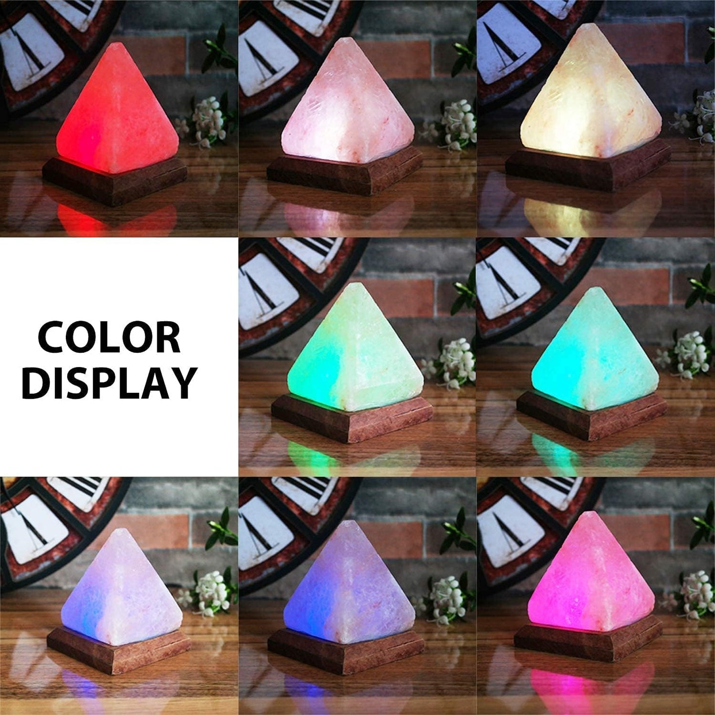 Salt Lamp Hymalain Pink Salt Lamp Sea Salt Lamp Pink Salt Lamp Salt Rock Lamp 7- Growing Color, Pyramidl Shape