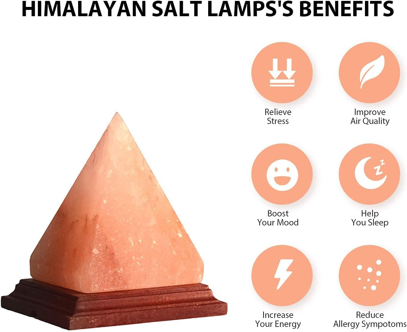 Salt Lamp Hymalain Pink Salt Lamp Sea Salt Lamp Pink Salt Lamp Salt Rock Lamp 7- Growing Color, Pyramidl Shape